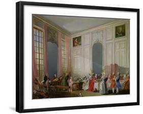 The English Tea (Le the a L'Anglaise) and a Society Concert at the House of the Princesse De Conti-Michel Barthélémy Ollivier-Framed Giclee Print