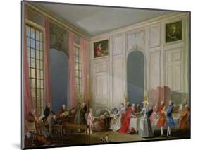 The English Tea (Le the a L'Anglaise) and a Society Concert at the House of the Princesse De Conti-Michel Barthélémy Ollivier-Mounted Premium Giclee Print