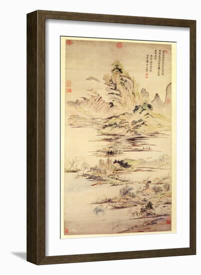 The Enjoyment of the Fisherman in the Water Village-Yun Shouping-Framed Giclee Print