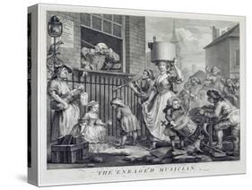 The Enraged Musician, 1741 (Engraving)-William Hogarth-Stretched Canvas