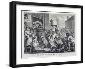 The Enraged Musician, 1741 (Engraving)-William Hogarth-Framed Giclee Print