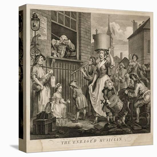 The Enraged Musician-William Hogarth-Stretched Canvas