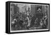The Enraged Musician-William Hogarth-Framed Stretched Canvas