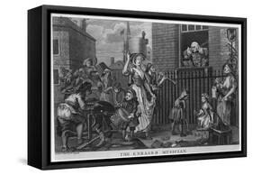 The Enraged Musician-William Hogarth-Framed Stretched Canvas