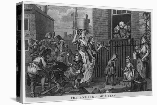 The Enraged Musician-William Hogarth-Stretched Canvas