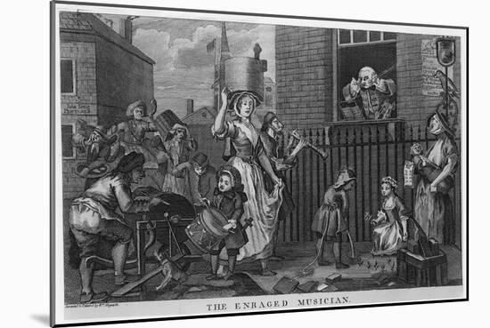 The Enraged Musician-William Hogarth-Mounted Giclee Print