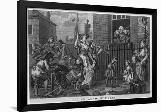 The Enraged Musician-William Hogarth-Framed Giclee Print