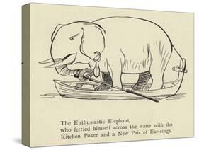 The Enthusiastic Elephant-Edward Lear-Stretched Canvas