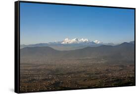 The Entire Kathmandu Valley and City with a Backdrop of the Himalayas, Nepal, Asia-Alex Treadway-Framed Stretched Canvas