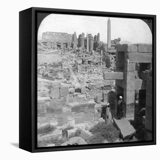 The Entire Length of the Gigantic Temple of Karnak, Thebes, Egypt, 1905-Underwood & Underwood-Framed Stretched Canvas