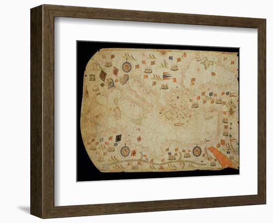 The Entire Mediterranean Basin, from a Nautical Chart-Calopodio da Candia-Framed Giclee Print