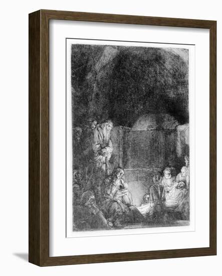 The Entombment, C.1654 (Etching)-Rembrandt van Rijn-Framed Giclee Print