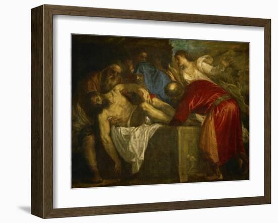 The Entombment of Christ, circa 1566-Titian (Tiziano Vecelli)-Framed Giclee Print