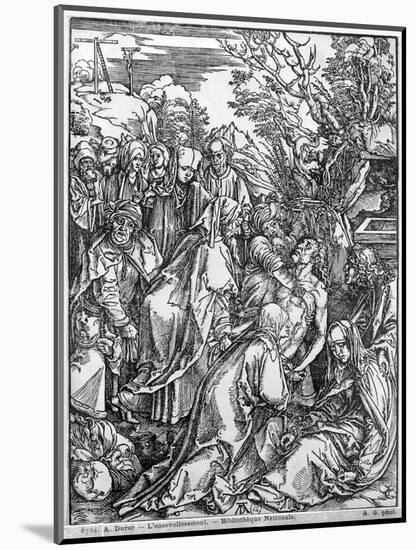 The Entombment of Christ, from 'The Great Passion' Series, 1497-1500-Albrecht Dürer-Mounted Giclee Print