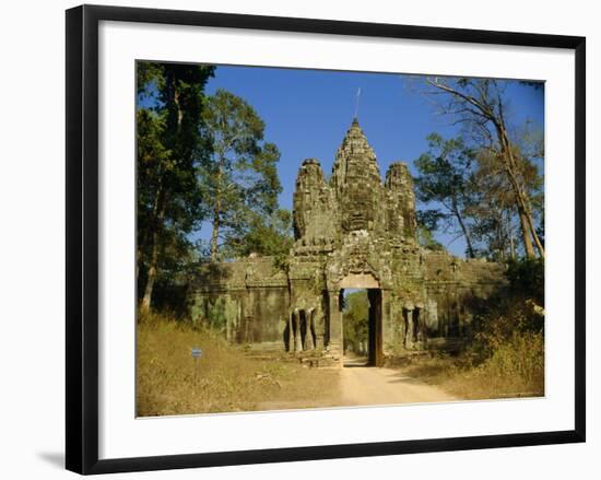 The Entrance Gate to Angkor Thom, Angkor, Siem Reap, Cambodia-Maurice Joseph-Framed Photographic Print