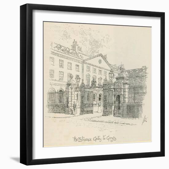 The Entrance Gates to Guys Hospital, London-null-Framed Giclee Print