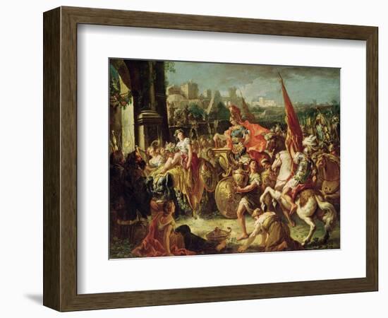 The Entrance of Alexander the Great (356-23 BC) into Babylon-Gasparo Diziani-Framed Giclee Print