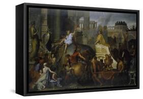 The Entrance of Alexander the Great into Babylon, C. 1673-Charles Le Brun-Framed Stretched Canvas