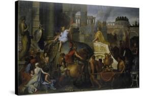 The Entrance of Alexander the Great into Babylon, C. 1673-Charles Le Brun-Stretched Canvas