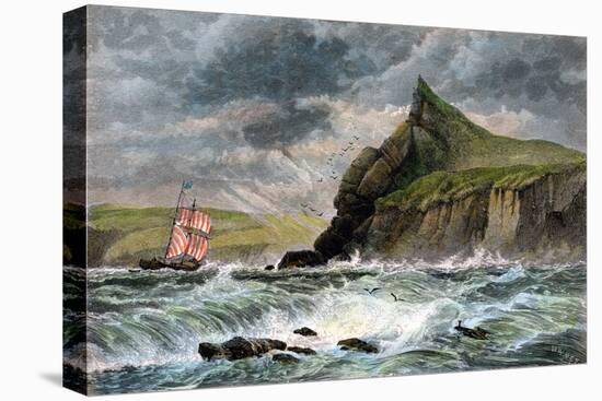 The Entrance to Fowey Harbour, Cornwall, 19th Century-null-Stretched Canvas