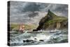 The Entrance to Fowey Harbour, Cornwall, 19th Century-null-Stretched Canvas