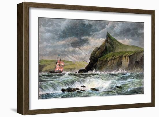 The Entrance to Fowey Harbour, Cornwall, 19th Century-null-Framed Giclee Print