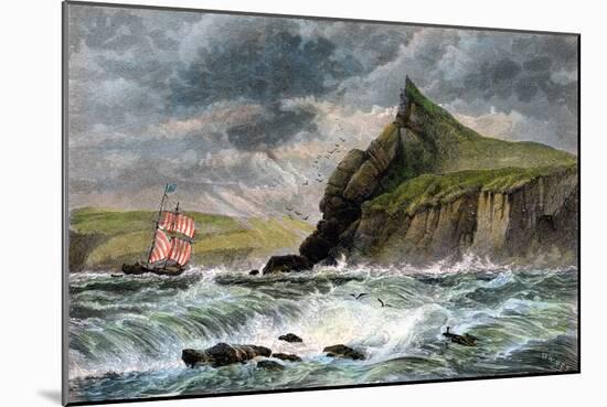 The Entrance to Fowey Harbour, Cornwall, 19th Century-null-Mounted Giclee Print