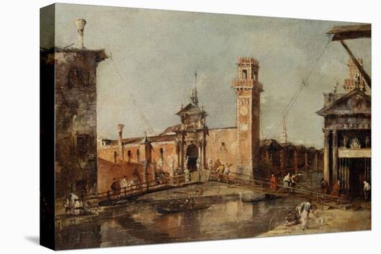 The Entrance to the Arsenal in Venice, after 1776-Francesco Guardi-Stretched Canvas