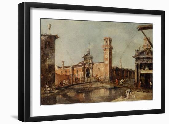 The Entrance to the Arsenal in Venice, after 1776-Francesco Guardi-Framed Giclee Print
