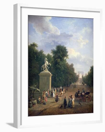 The Entrance to the Champs-Élysées, C1804-1836-Eustache Francois Duval-Framed Giclee Print