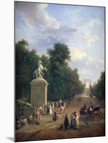 The Entrance to the Champs-Élysées, C1804-1836-Eustache Francois Duval-Mounted Giclee Print