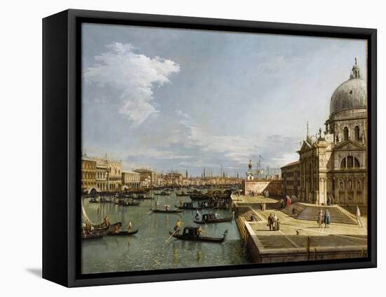 The Entrance to the Grand Canal and the Church Santa Maria Della Salute, Venice-Canaletto-Framed Stretched Canvas