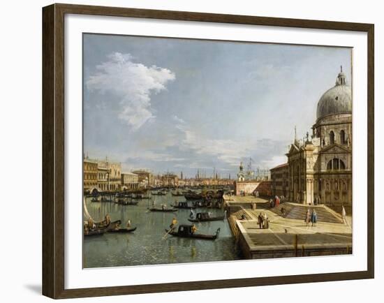 The Entrance to the Grand Canal and the Church Santa Maria Della Salute, Venice-Canaletto-Framed Giclee Print