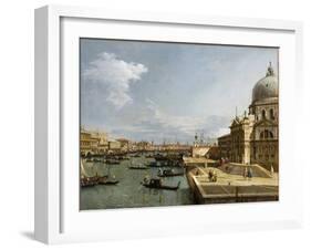 The Entrance to the Grand Canal and the Church Santa Maria Della Salute, Venice-Canaletto-Framed Giclee Print