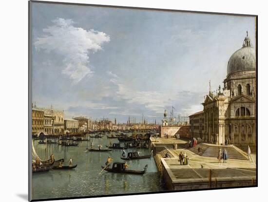 The Entrance to the Grand Canal and the Church Santa Maria Della Salute, Venice-Canaletto-Mounted Giclee Print