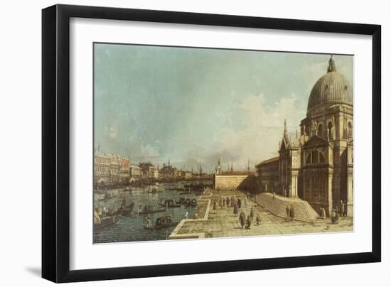 The Entrance to the Grand Canal, Venice, Looking East, with the Church of Santa Maria Della Salute-Canaletto-Framed Premium Giclee Print