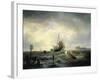 The Entrance to the Harbour at Hellevoetsluys, 1850-Andreas Achenbach-Framed Giclee Print