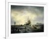 The Entrance to the Harbour at Hellevoetsluys, 1850-Andreas Achenbach-Framed Giclee Print