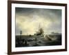 The Entrance to the Harbour at Hellevoetsluys, 1850-Andreas Achenbach-Framed Giclee Print