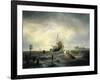 The Entrance to the Harbour at Hellevoetsluys, 1850-Andreas Achenbach-Framed Giclee Print