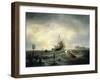 The Entrance to the Harbour at Hellevoetsluys, 1850-Andreas Achenbach-Framed Giclee Print