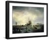 The Entrance to the Harbour at Hellevoetsluys, 1850-Andreas Achenbach-Framed Giclee Print