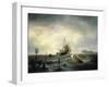 The Entrance to the Harbour at Hellevoetsluys, 1850-Andreas Achenbach-Framed Giclee Print