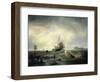 The Entrance to the Harbour at Hellevoetsluys, 1850-Andreas Achenbach-Framed Giclee Print