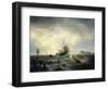 The Entrance to the Harbour at Hellevoetsluys, 1850-Andreas Achenbach-Framed Giclee Print