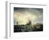 The Entrance to the Harbour at Hellevoetsluys, 1850-Andreas Achenbach-Framed Giclee Print