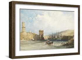 The Entrance to the Harbour of Marseilles, C.1838-William Callow-Framed Giclee Print