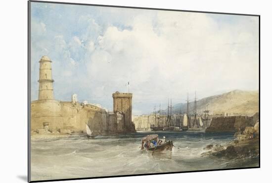 The Entrance to the Harbour of Marseilles, C.1838-William Callow-Mounted Giclee Print