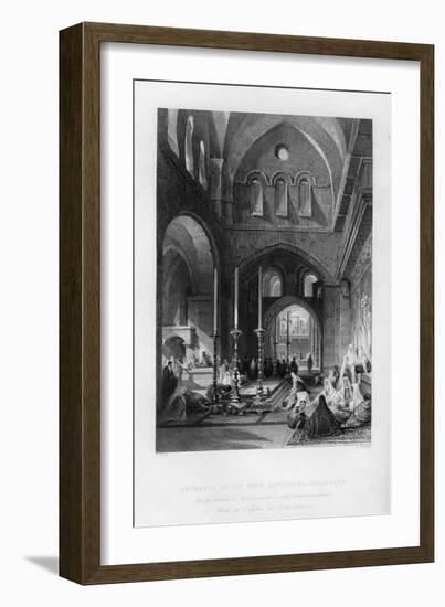The Entrance to the Holy Sepulchre, Jerusalem, Israel, 1841-J Redaway-Framed Giclee Print