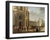 The Entrance to the Musee De Louvre and St. Louis Church, 1822-Etienne Bouhot-Framed Giclee Print